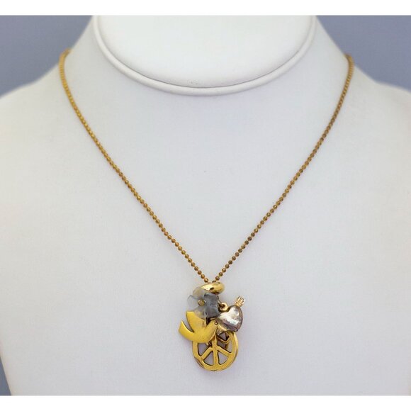 30 inch, Vintage World Peace Charm Necklace - CK1 - Picture 2 of 3